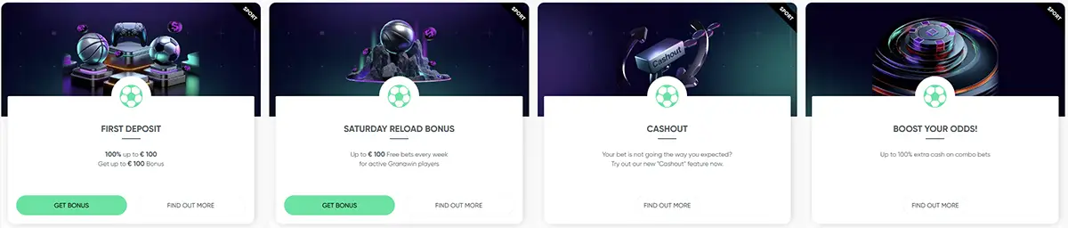 Promoties, bonussen en gratis spins bij Granawin Casino